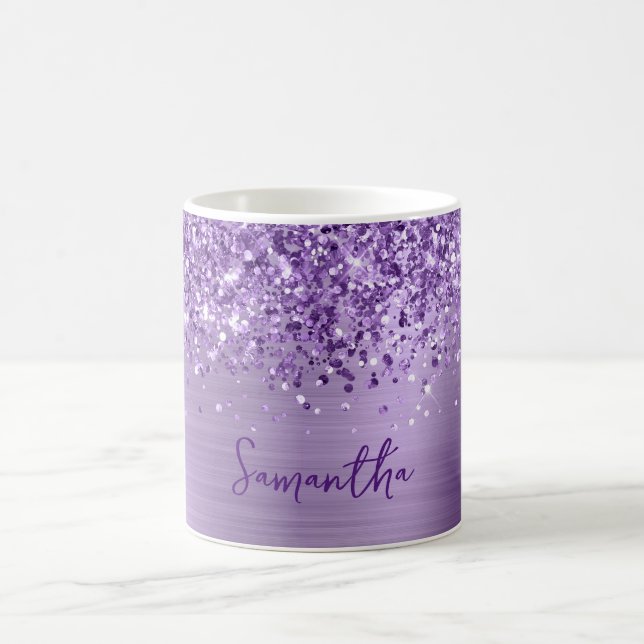 Mug Pailleté Glam Royal Violet Nom (Centre)
