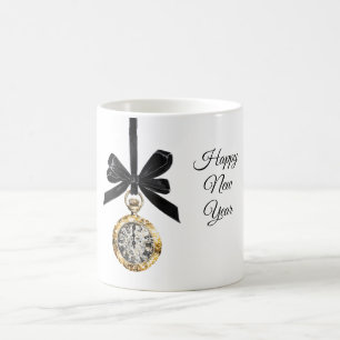Mug Pailleté Or Argent Nouvel An Minuit Heure