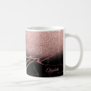 Mug Pailleté or rose cool, Marbre - Personnalisé