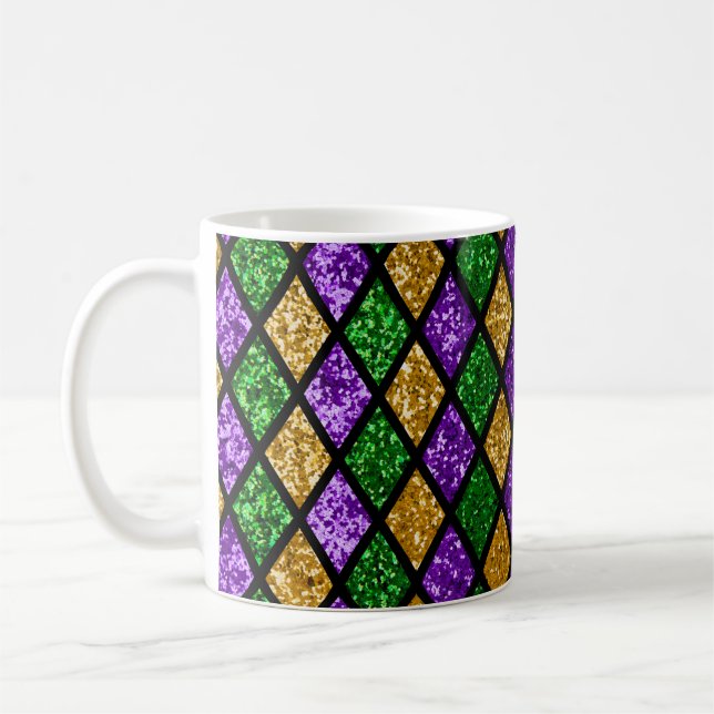 Mug Paillette brillante verte, violette et dorée (Gauche)