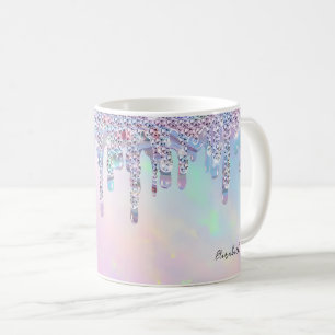 Mug Paillettes arc-en-ciel tendance en holographique g