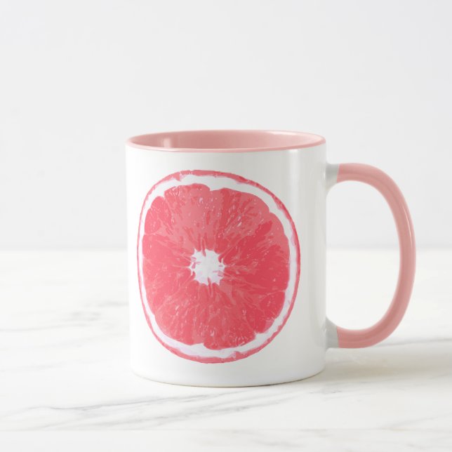 Mug Paillettes de pamplemousse rose Peinture numérique (Droite)