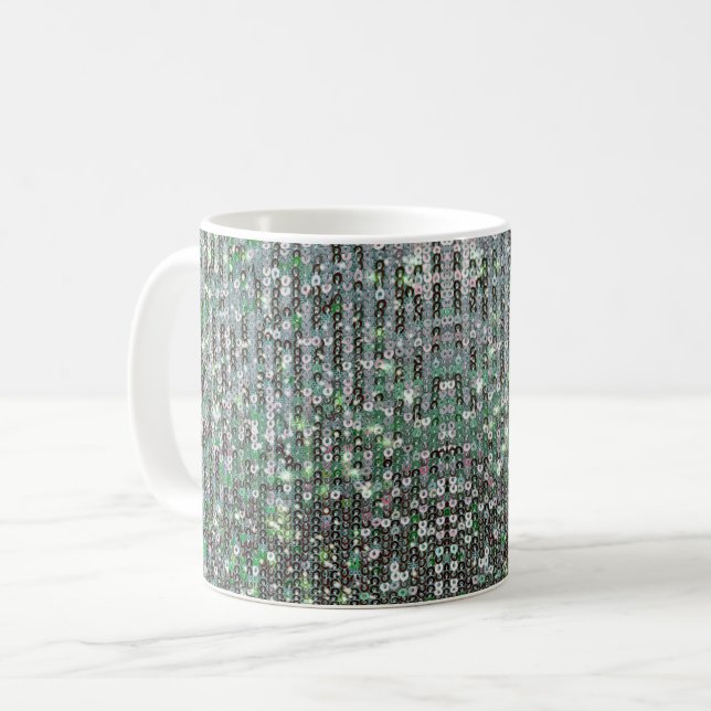 Mug Paillettes de parties scintillant émeraude vert (Devant gauche)