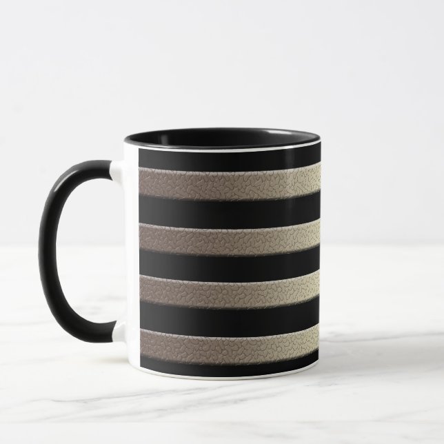 Mug Paillettes dorées dégradé rayé rayures noir (Gauche)