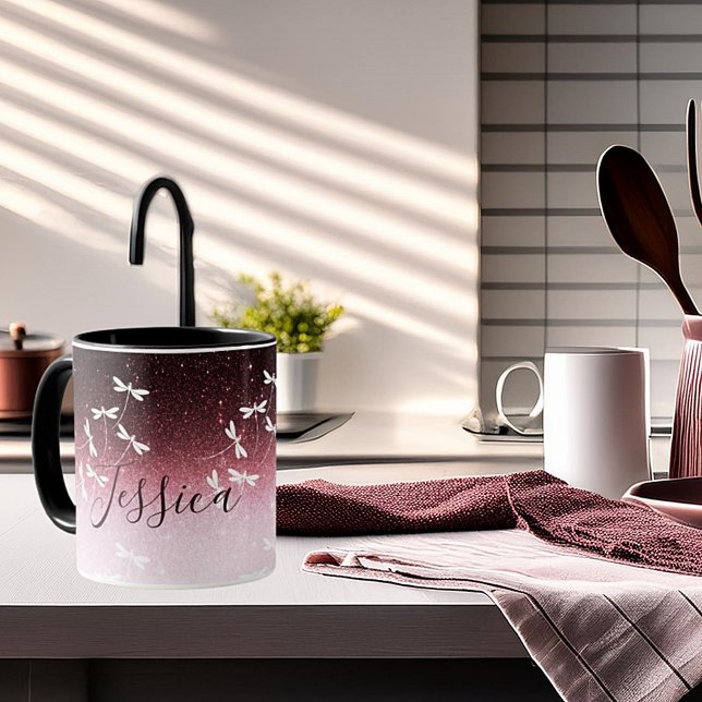 Mug Paillettes et libellules personnalisées (Créateur téléchargé)