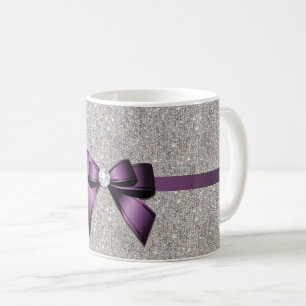 Mug Paillettes étincelantes élégantes, arc pourpre et