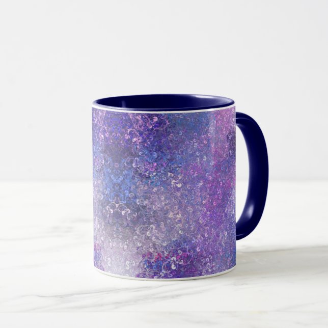 Mug Paillettes roses et violettes brillantes  (Devant droit)