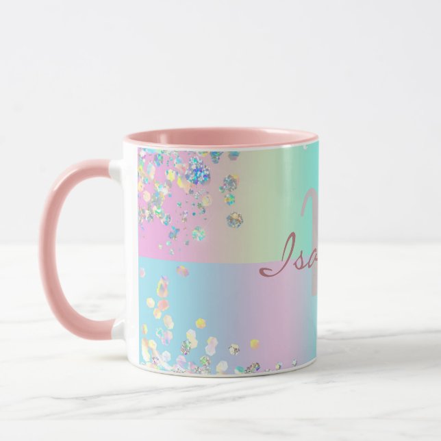 Mug Paillettres holographiques de licorne (Gauche)