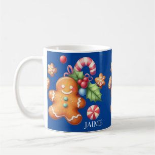Mug Pain d'épice Noël Menthe Bleue Nom