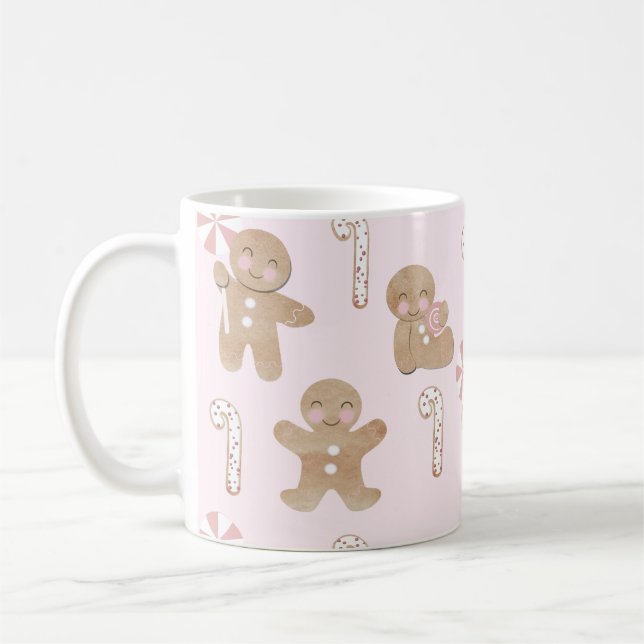Mug Pain d'épices de Noël Musique rose (Gauche)