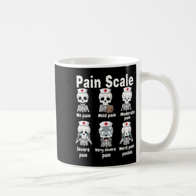 Mug Pain Scale Cute Nurse Skeleton Halloween Trauma Fu (Droite)