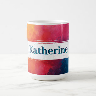 Mug Paint à l'aquarelle vive avec nom personnalisé
