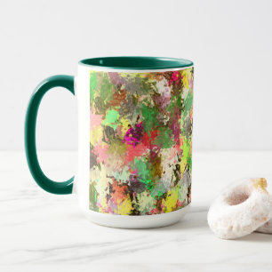 Mug Paint Splatter Automne Couleur Feuilles Abstraits