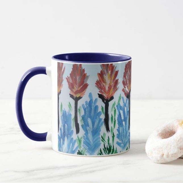 Mug Painting flower (Avec donut)