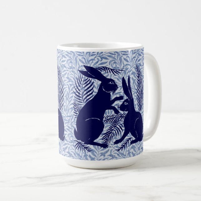 Mug Paire Art nouveau de lapins De Morgan et Morris (Devant droit)