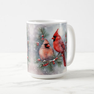 Mug Paire cardinale d'aquarelle de vacances