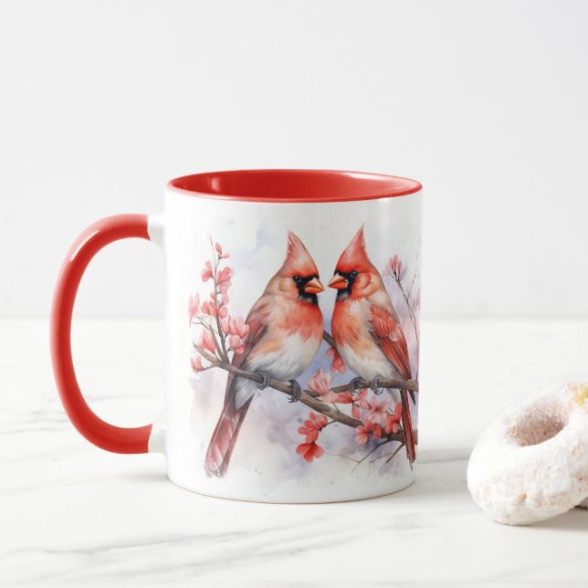 Mug Paire cardinale d'hiver 1 (Avec donut)