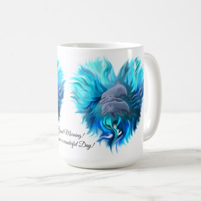 Mug Paire de dauphins (Devant droit)