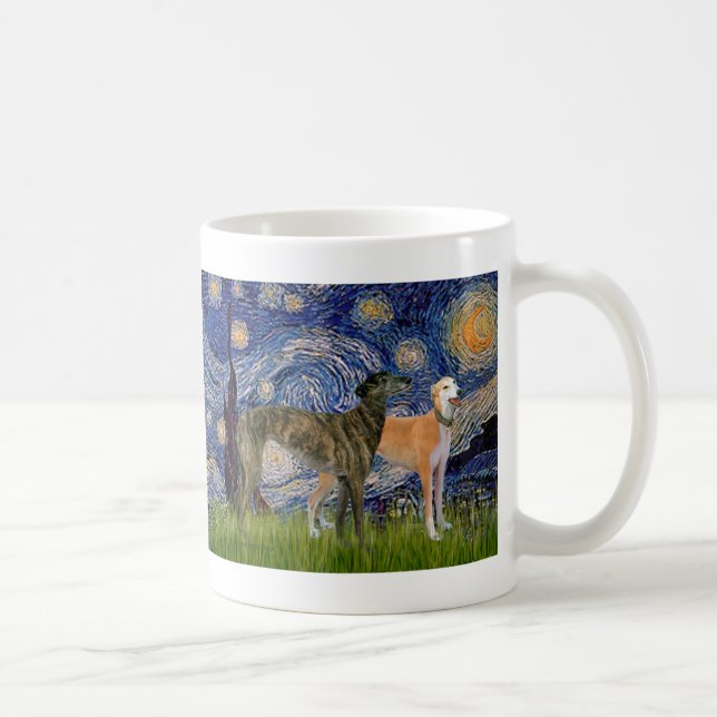Mug Paire de Lévriers - Nuit Étoilée (Droite)