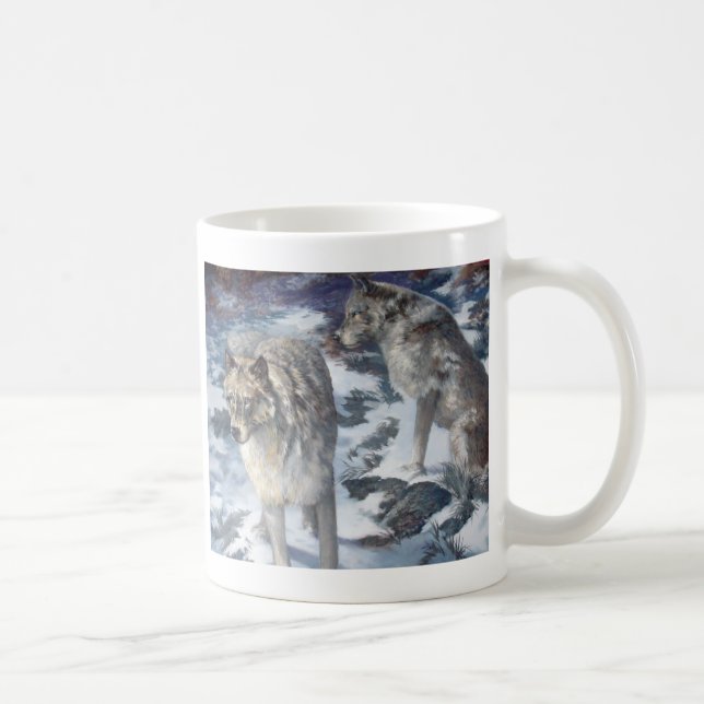 Mug Paire de loup de l'Alaska pendant la muqueuse d'hi (Droite)