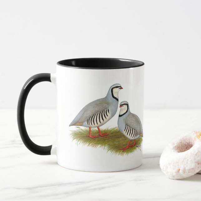 Mug Paire de perdrix de Chukar (Avec donut)