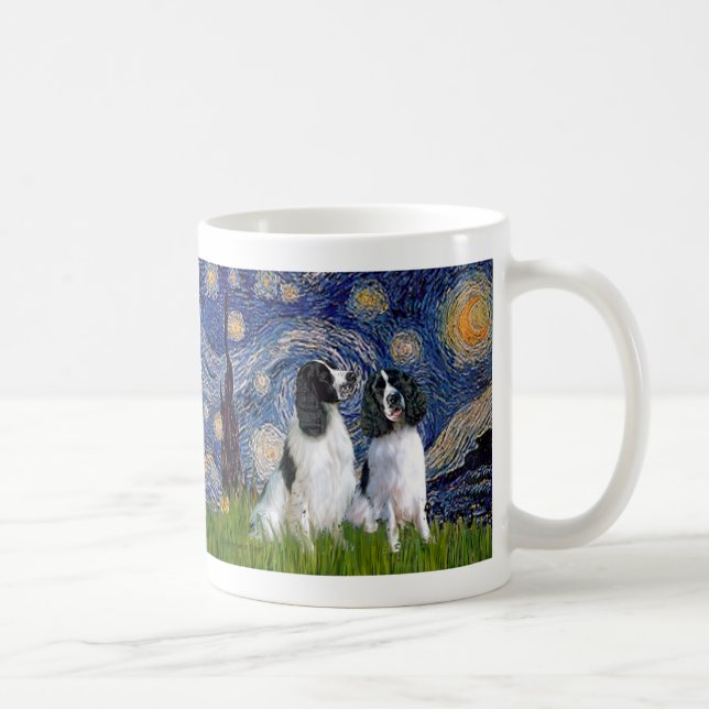 Mug Paire de Springer Anglais - Nuit étoilée (Droite)