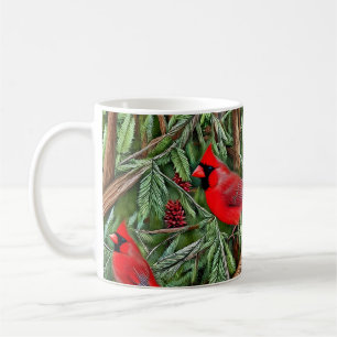 Mug Paire des Cardinaux rouges sauvages majestueux
