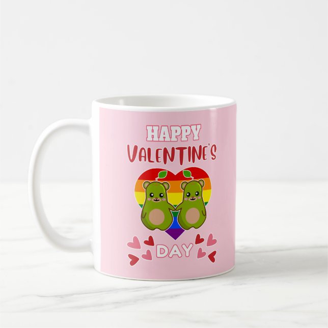 Mug Paire d'ours cousue HEUREUSE SAINTE-VALENTIN LGBT (Gauche)