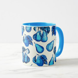 Mug Paire éparée Impression en Indigo Bleu et Blanc