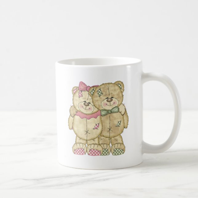 Mug Paires d'ours de nounours - couleurs originales (Droite)