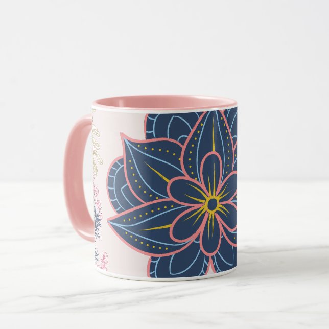 Mug Paisley Art, Blue et Purple Graphisme (Devant gauche)