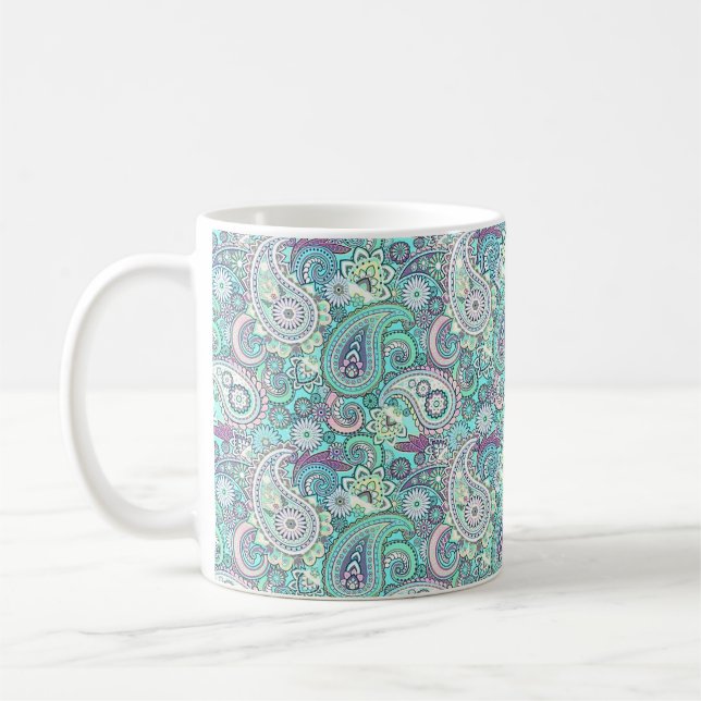Mug paisley bleu vintage (Gauche)