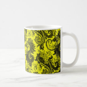 Mug Paisley coloré audacieux - jaune et noir