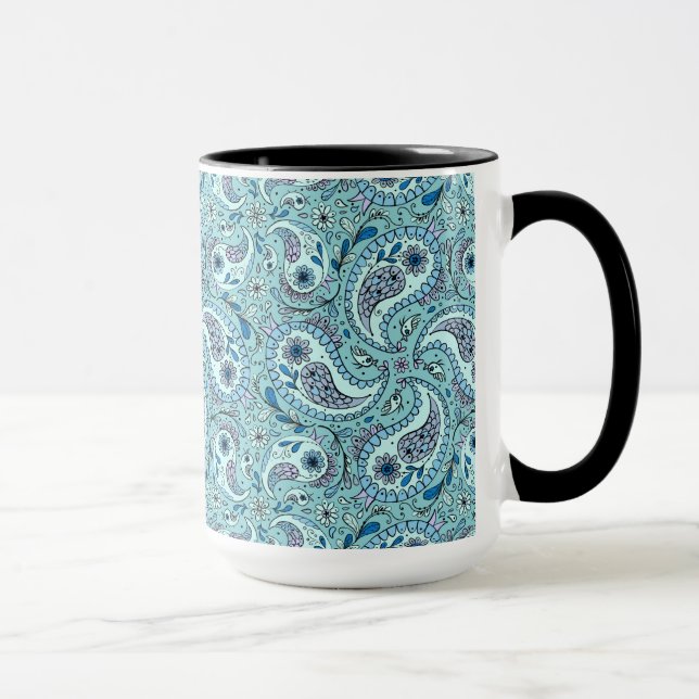 Mug Paisley en bleu bébé (Droite)