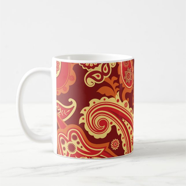 Mug Paisley, fleurs : motif sans couture décorative (Gauche)