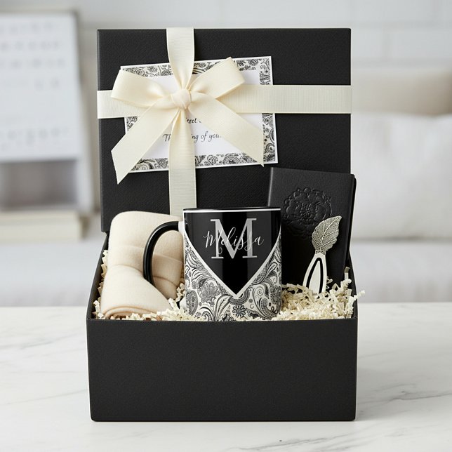 Mug Paisley noir et blanc    (Créateur téléchargé)