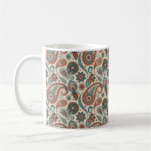 Paisley vintage en crème Turquoise rouge