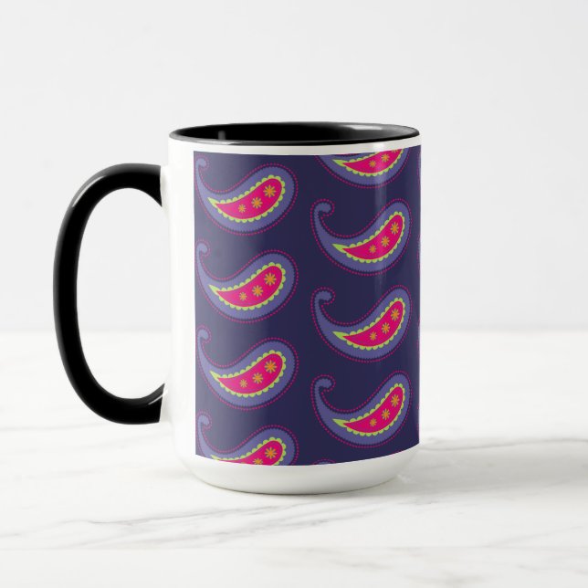 Mug Paisley violet rose (Gauche)