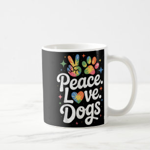 Mug Paix Amour Chiens Tie-Dye Amoureux des Chiens Sauv