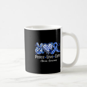 Mug Paix Amour Cure Ruban Bleu Ataxie Sensibilisation