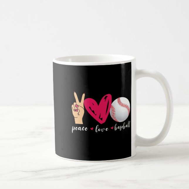 Mug Paix Amour Et Baseball Équipe De Baseball Drôle Am (Droite)