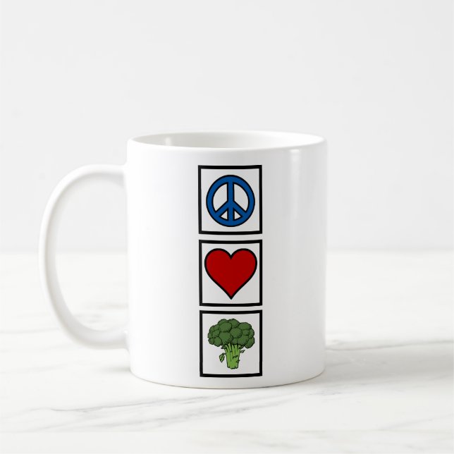 Mug Paix Amour et Brocolis (Gauche)