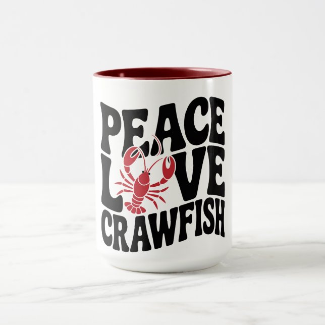 Mug Paix Amour et écrevisses cajun  (Centre)