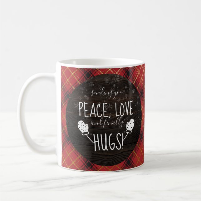 Mug Paix, amour et enfin des câlins ! | Noël 2021 mign (Gauche)