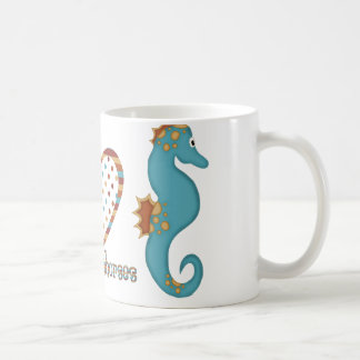 Mug Paix, amour et hippocampes