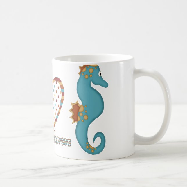 Mug Paix, amour et hippocampes (Droite)