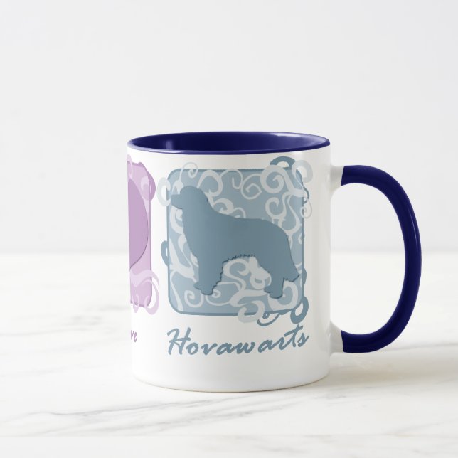 Mug Paix, amour, et Hovawarts en pastel (Droite)