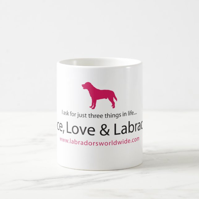 Mug Paix, amour et Labradors (Centre)