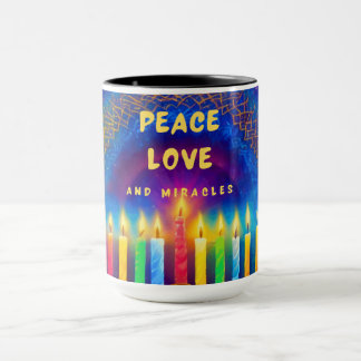 Mug Paix, Amour et Miracles - Hanoukka