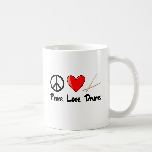 Mug Paix, amour, et tambours (Droite)